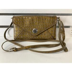 BRIGHTON, SMALL EMBOSSED ANIMAL PATTON LEATHER CROSSBODY BAG